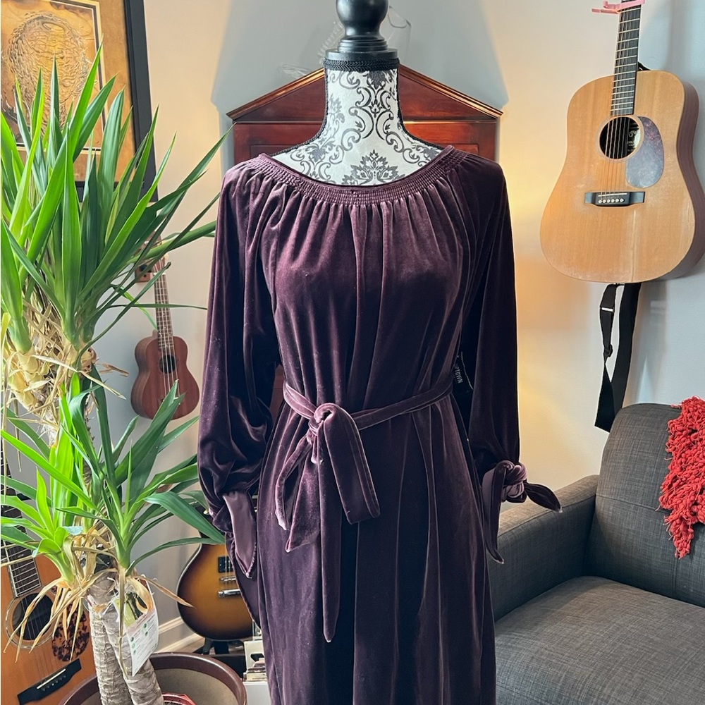 Elegant Velvet Dress in Rich Purple